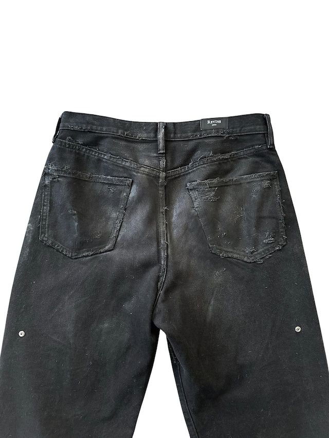 DUMMY KNEE DESTROY DENIM PANTS VINTAGE WASH