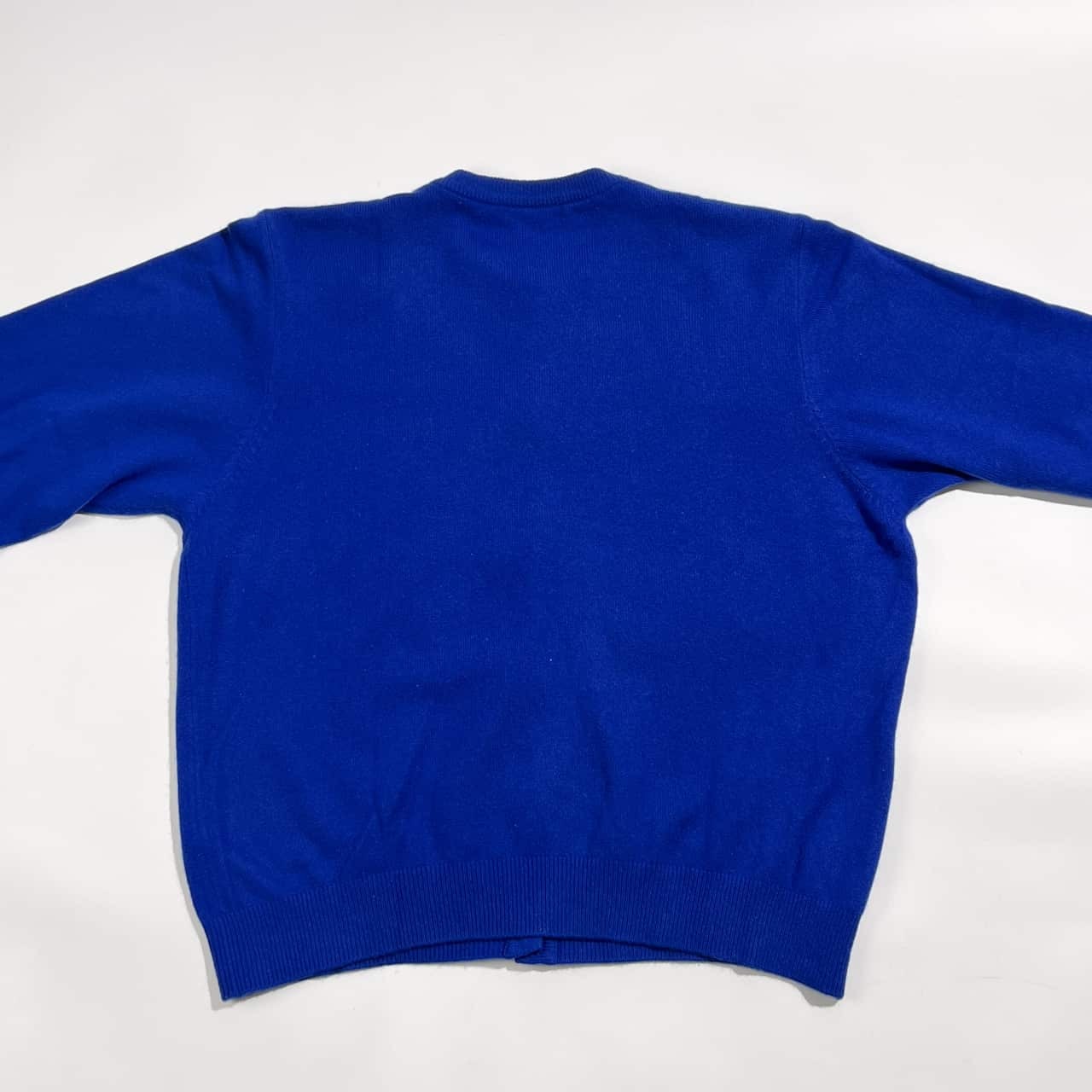 カシミヤ100% MADAME PARIS マダムパリス 豪華ボタン ニット カーディガン L/ブルー系 レディース