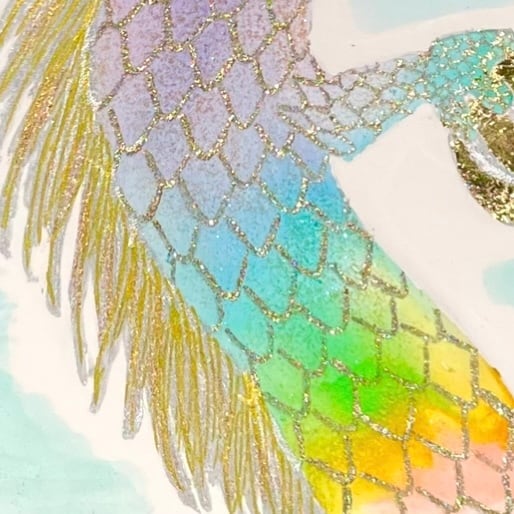 虹色 昇龍 光輝くヒーリングアート ブルー系 | Pay ID