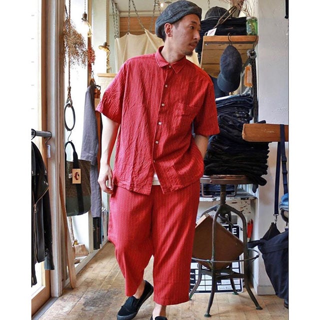 Porter Classic - HAPPY RED PEACE PANTS - ポータークラシック