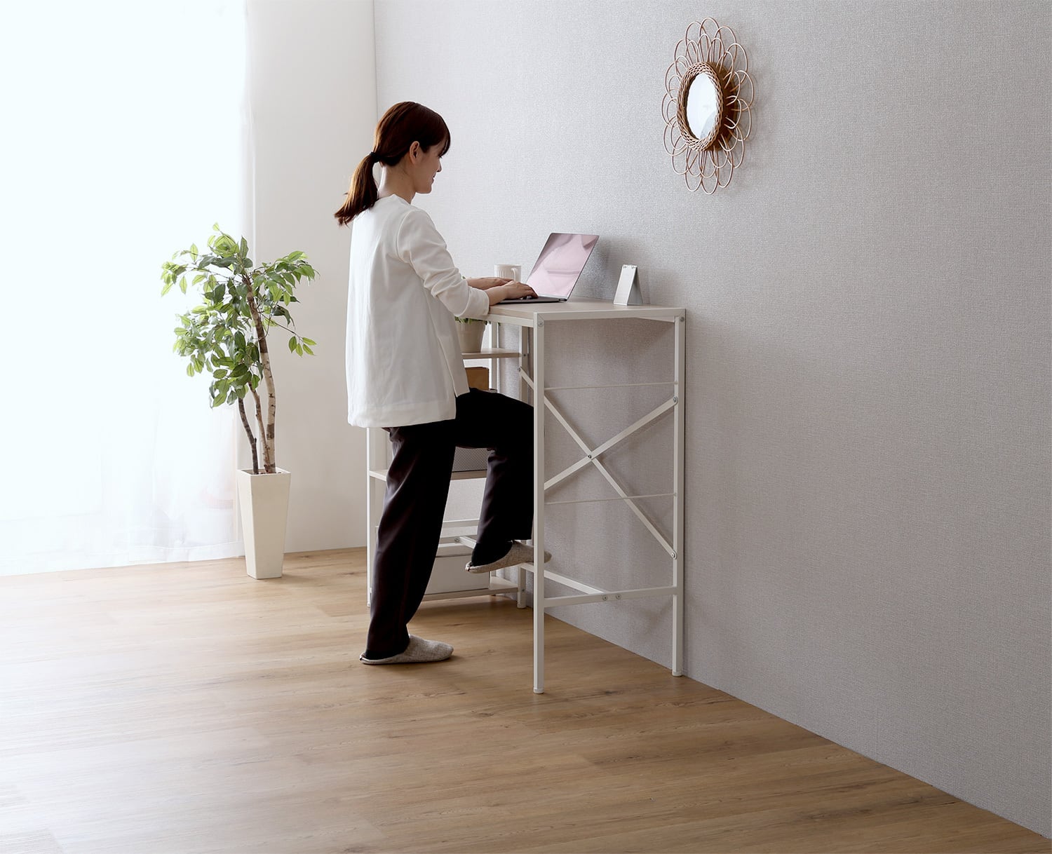 作業が捗る足掛けスタンディングデスク | TKSKSHOP☆送料無料☆