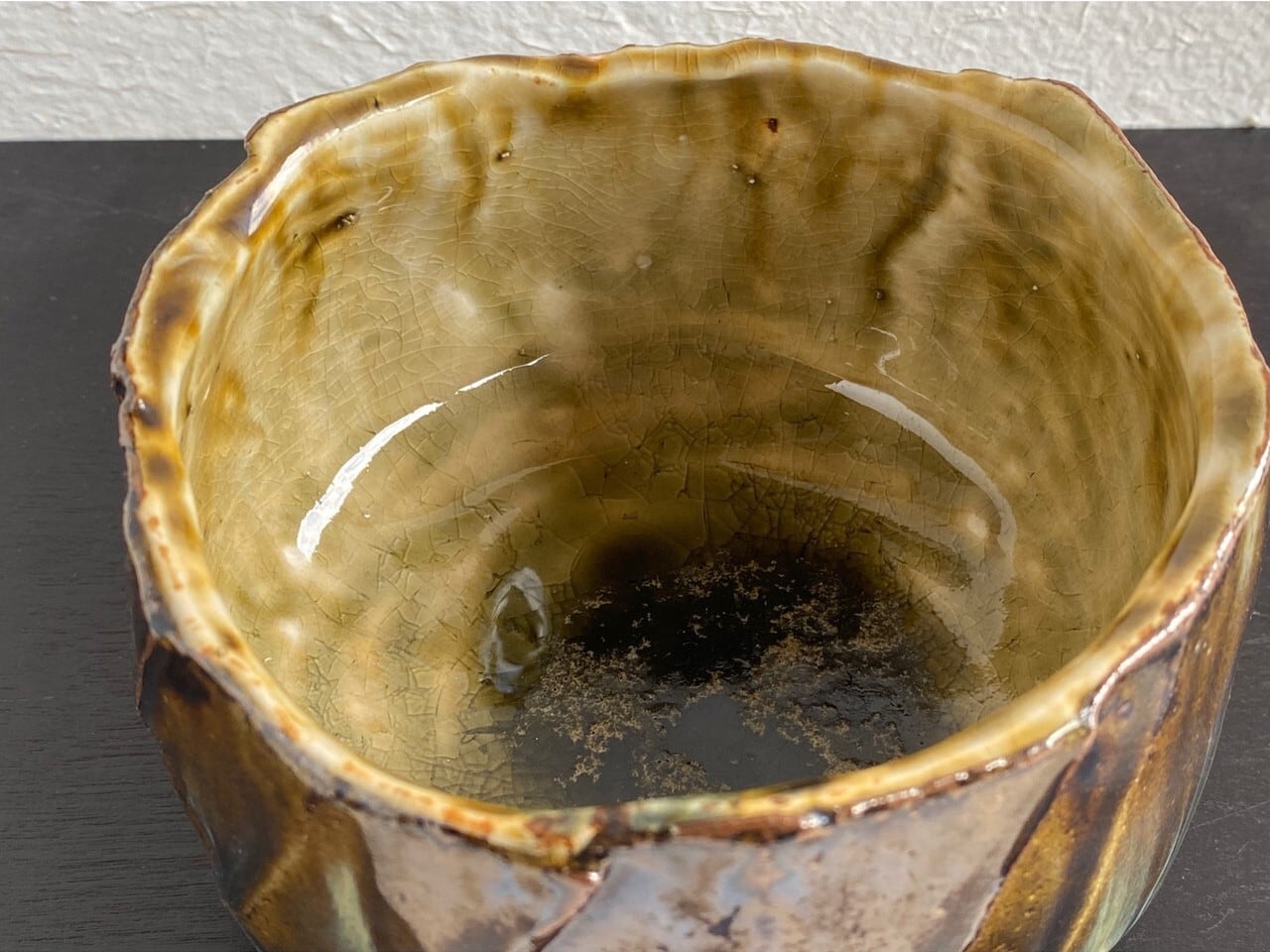 丹波焼 プラチナ 呼継 （麻の葉文）茶?