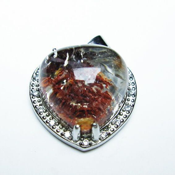 ガーデンクォーツ ペンダント ハート 一点物 [M便 1/20] 112-7846