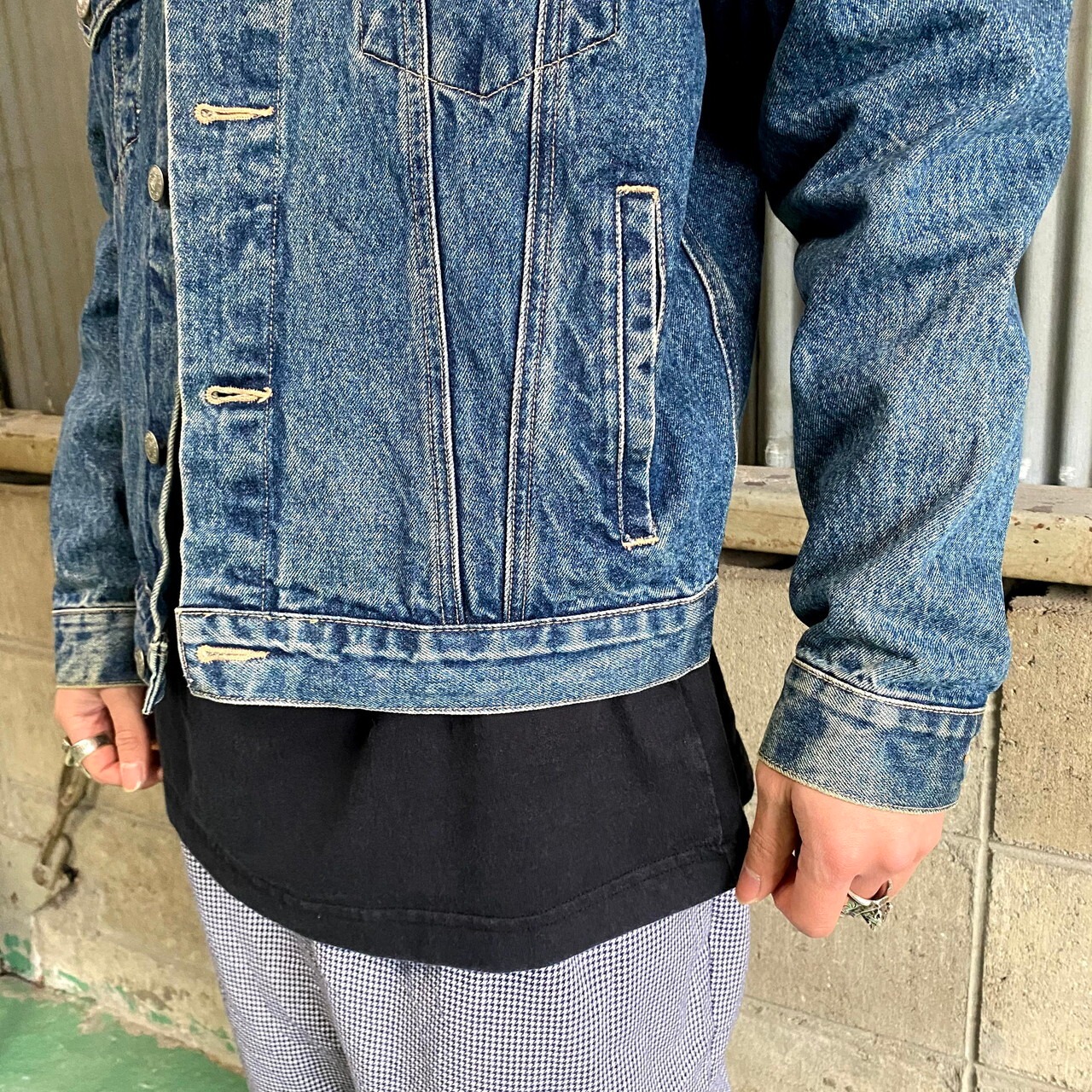 90年代 ビンテージ キャラクター刺繍 デニムジャケット メンズL 