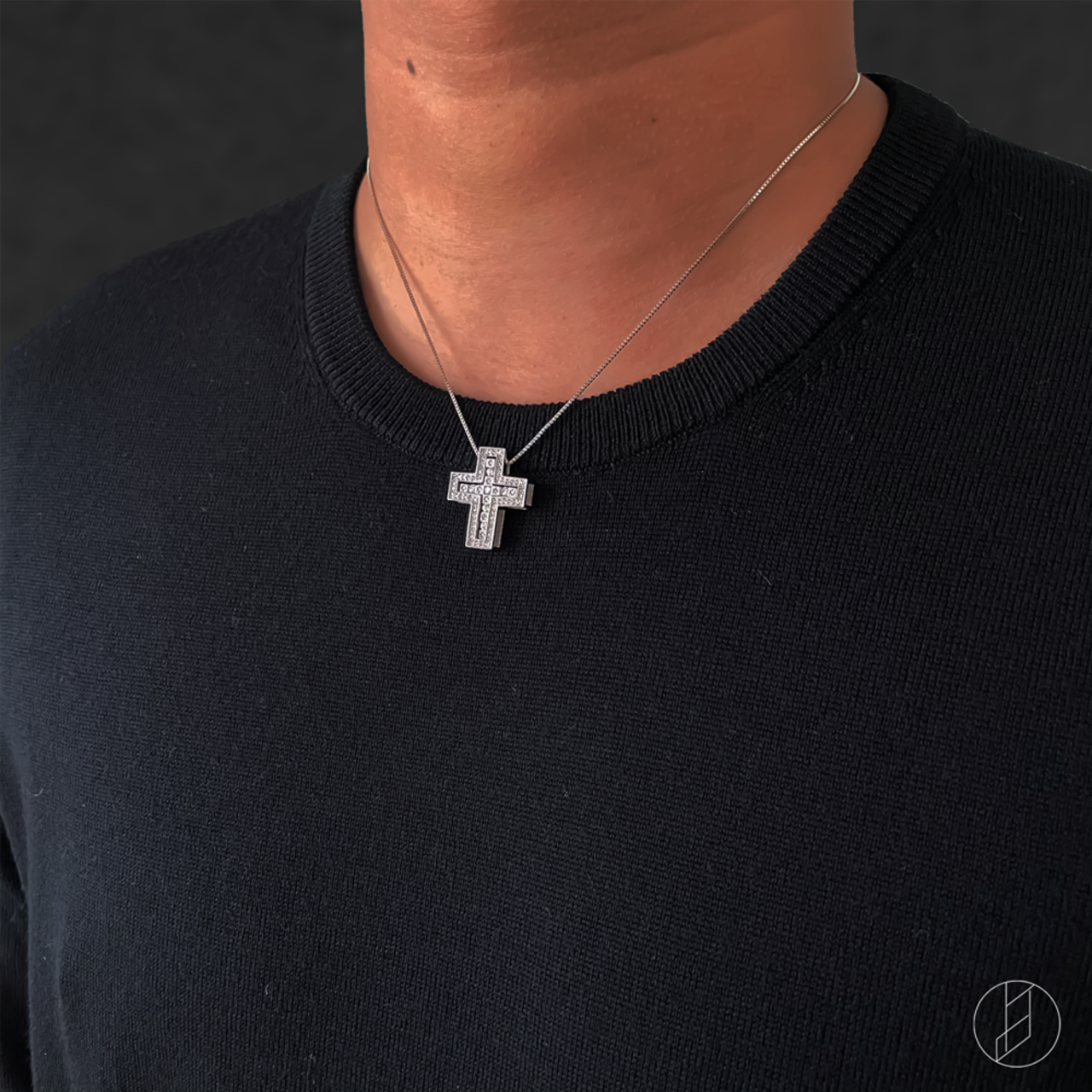 Double Cross Necklace〈S925〉