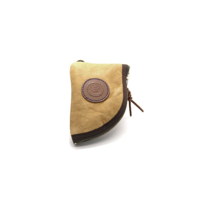 ミニ財布：Leather knife-shape pocket wallet |マスタード レザー