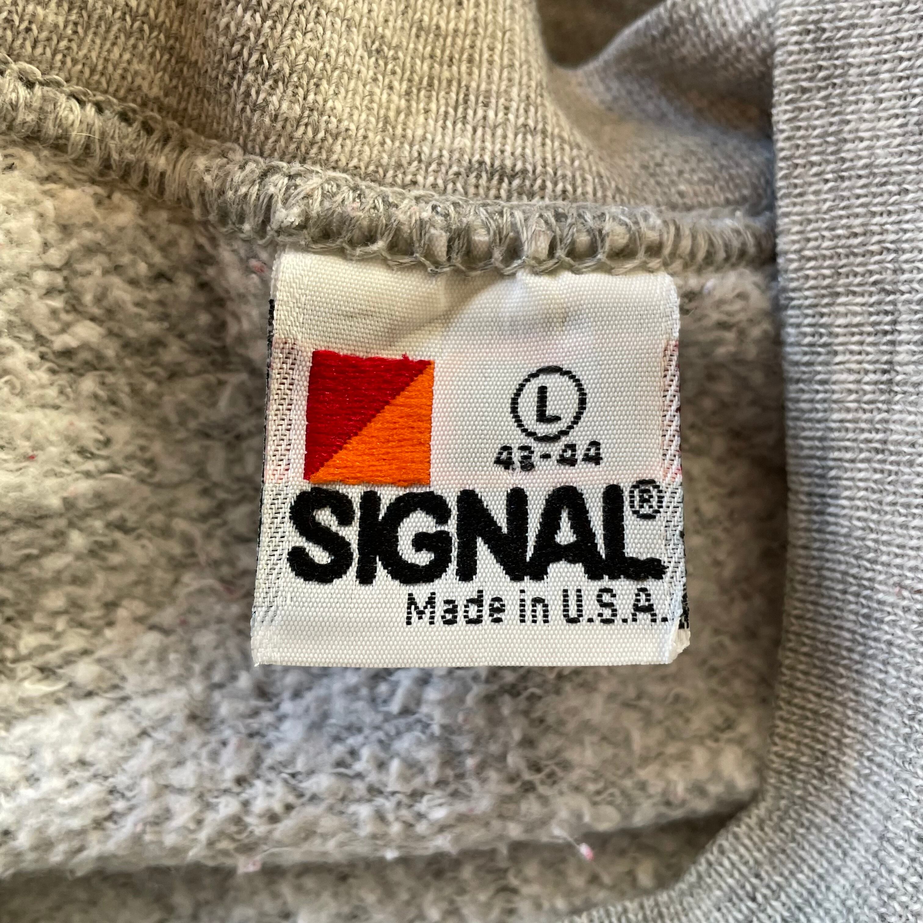 【US】90s SIGNAL SPORT リブラインスウェット　トレーナー