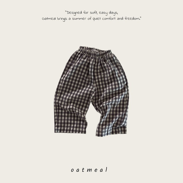 《予約》送料無料 【oatmeal】Basic Check Pants