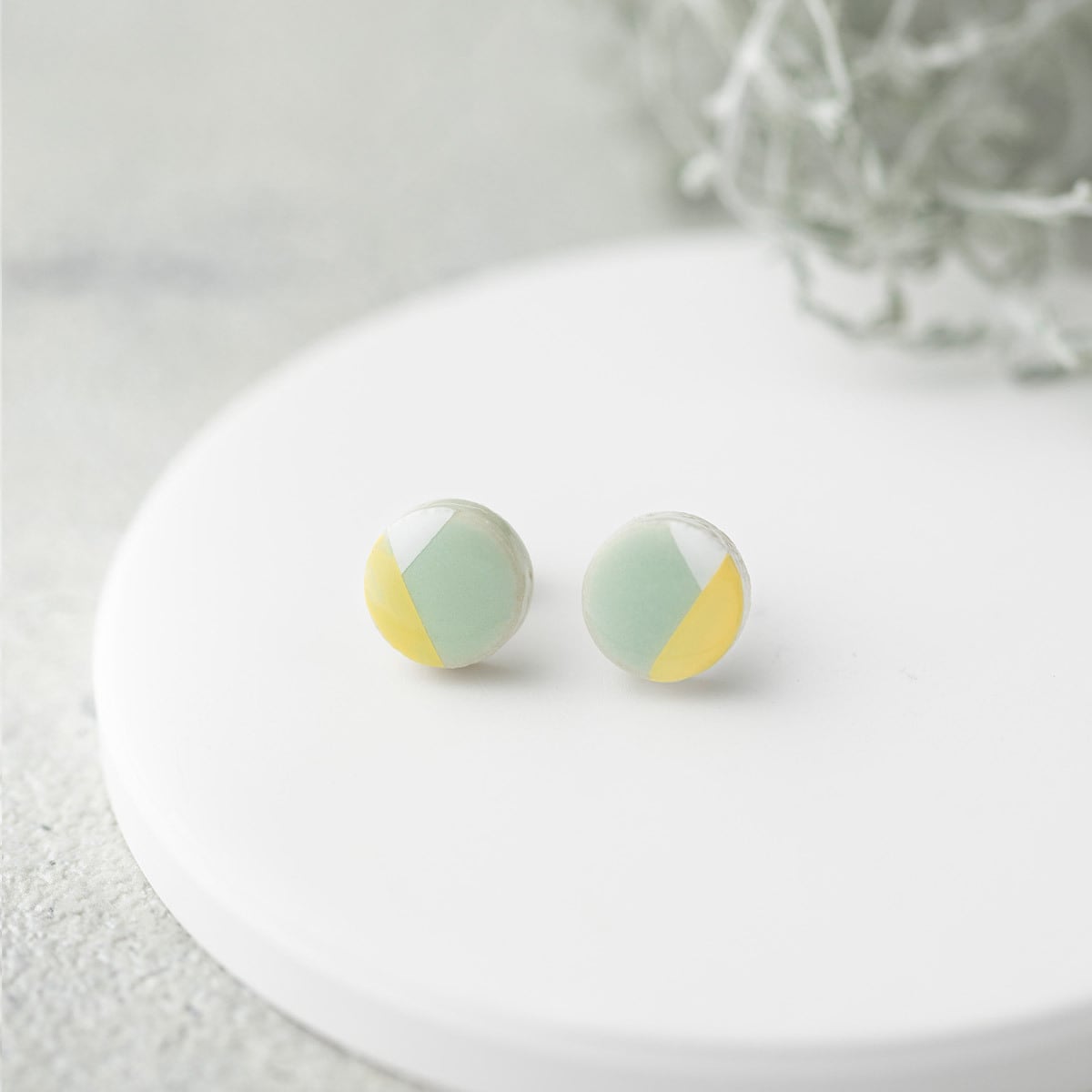 美濃焼陶器 モダン【10mm】ピアス / イヤリング|若菜