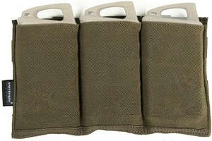 【特価処分】EMERSONGEAR 三連マガジンポーチ MOLLE m4 トリプルマガジンポーチ マグポーチ エアソフト サバゲー 3本収納 グレー (RG)