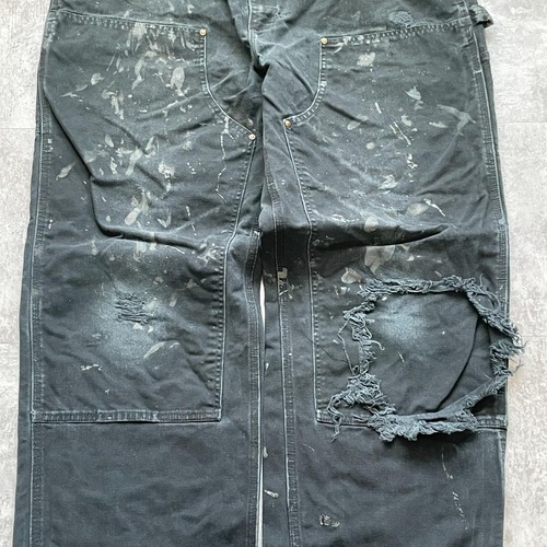 メキシコ製 ブラック ダブルニー Carhartt B136 BLK 42×34 詳細写真4
