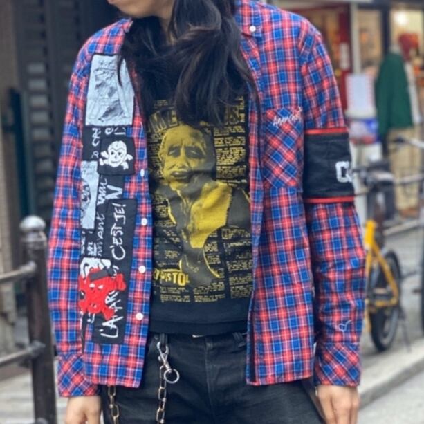 VINTAGE】PUNK アナーキーシャツ パンク 取り付ける VINTAGE】PUNK アナーキーシャツ パンク 取り付ける