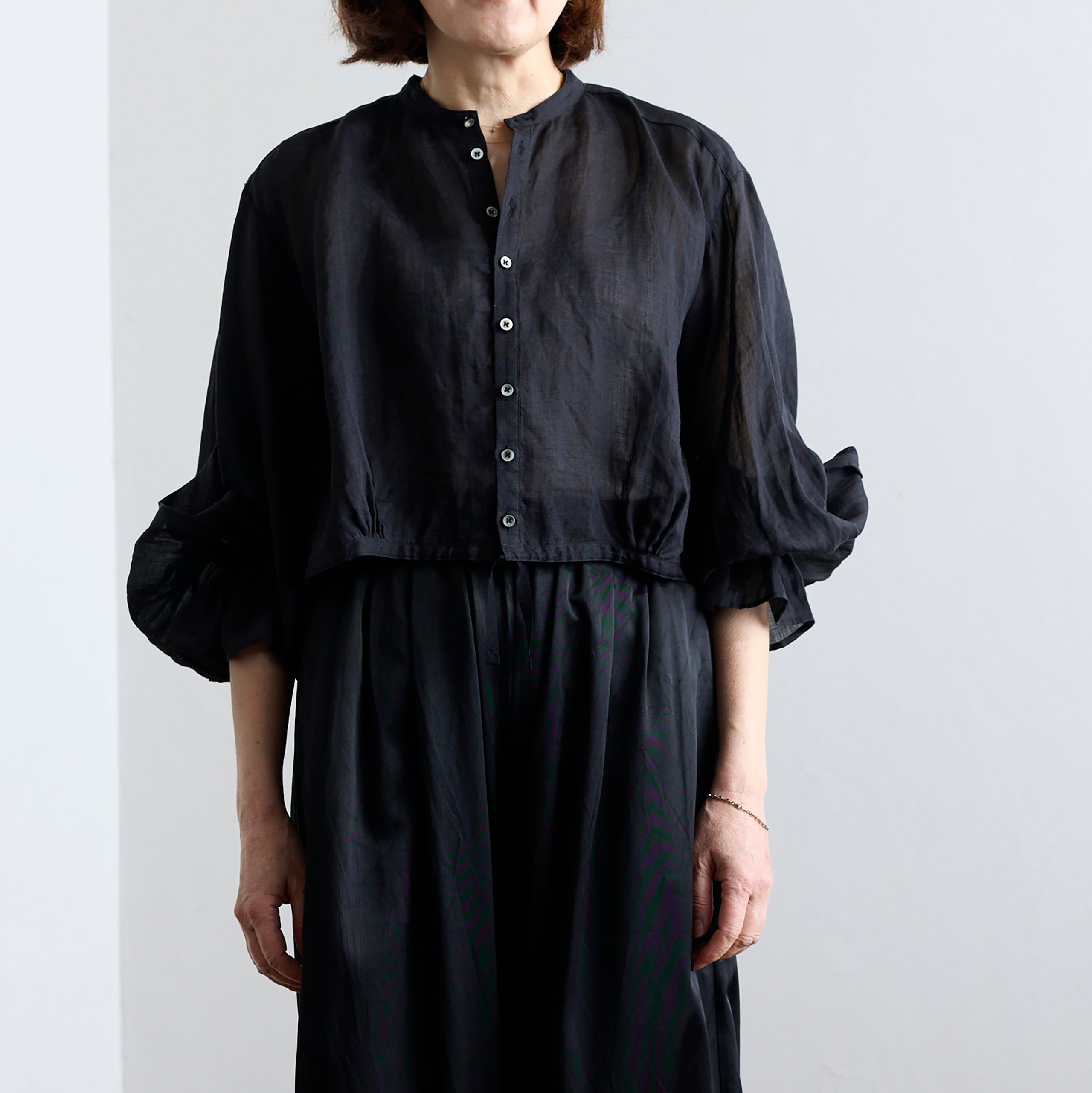 suzuki takayuki スズキタカユキ bishop-sleeve bolero S261-12 black