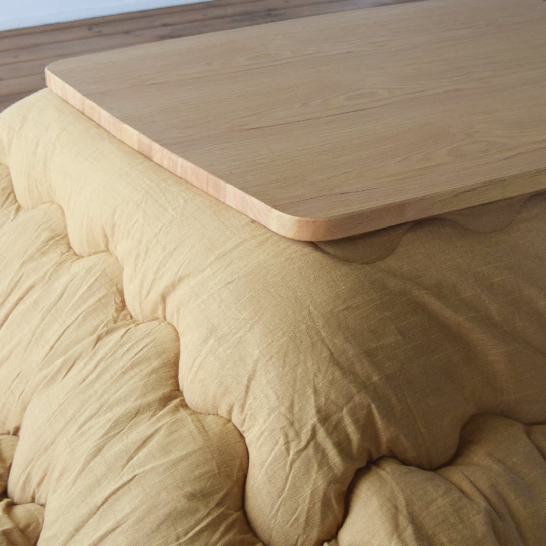 くりの1人突板こたつ / かけ布団なし（幅90cm・フラットヒーター付