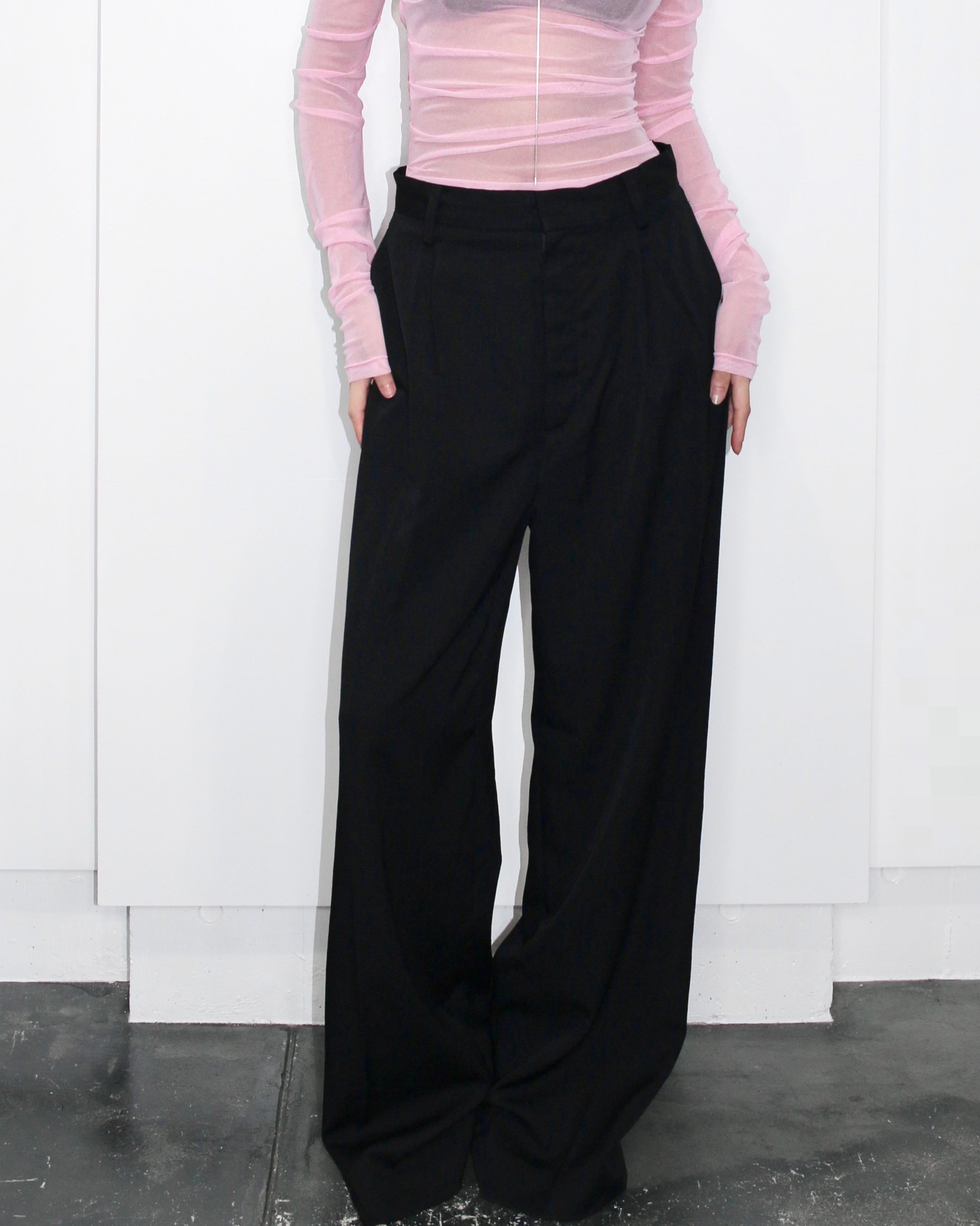 Wide tucked trousers / SHUN×MOOL Exclusive
