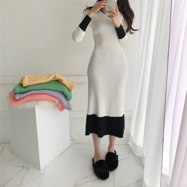 今年も大活躍な優秀アイテム ニット ワンピース ロングセクション 大人気 セーター シンプル 秋 冬