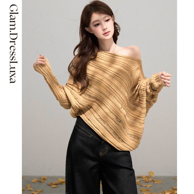 Wave Texture Loose Knit/2color_T1630