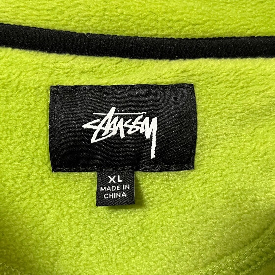 stussy ステューシー フリース XL ハーフジップ 刺繍ロゴ ワンポイント 