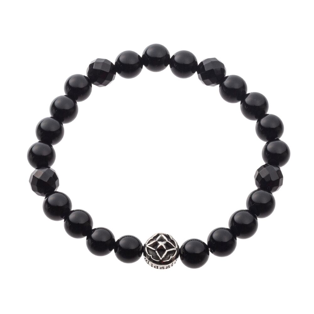 トレサリーオニキス数珠ブレスレット ACB0115　Treasury onyx beads bracelet Jewelry Brand