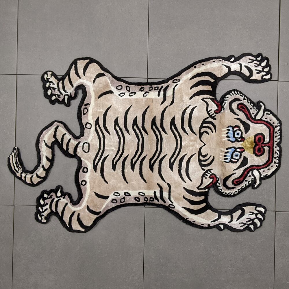 Tibetan Tiger Rug (Sサイズ シルク ナチュラルサンド 015) チベタン