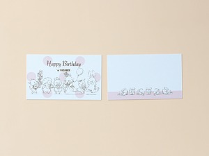 ミニメッセージカードセット　ピンク　水玉（カード4枚+封筒2枚+シール2枚）