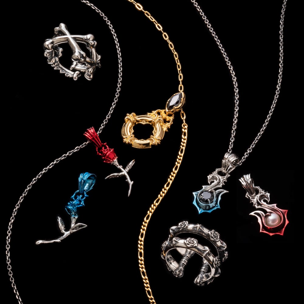 レッドローズペンダント AKP0151 Red rose pendant シルバー