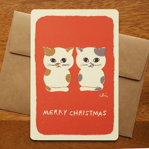 グリーティングカード［クリスマス・ツインズ］封筒付き(GTC-C12)
