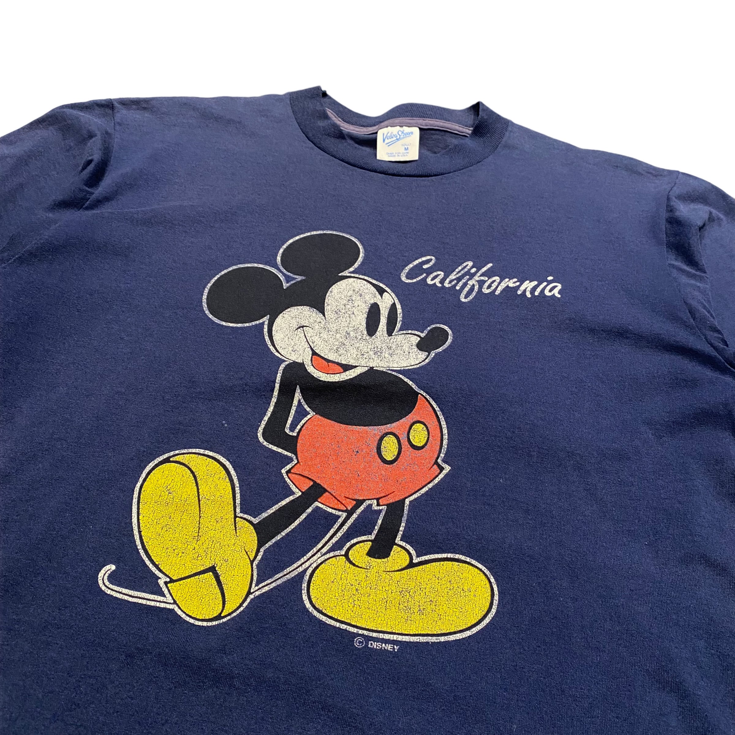 90年代 MICKEY＆CO. MICKEY MOUSE ミッキーマウス キャラクター刺繍Tシャツ USA製 レディースXL ヴィンテージ /eaa366322