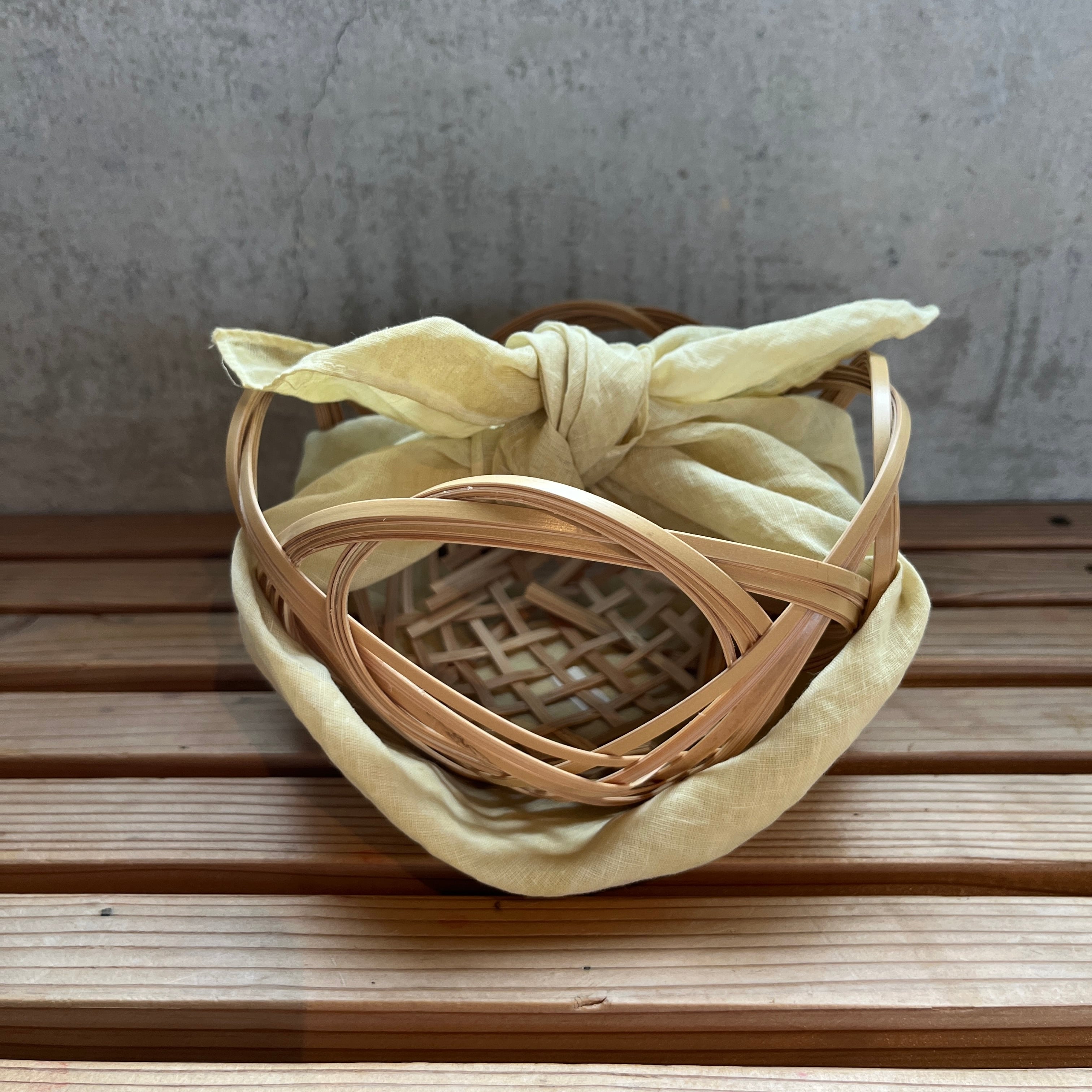 沐朴 白竹 四海波かごとハンカチセット(黄色)