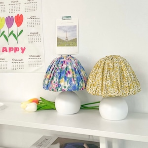 【USB】flower fabric LED table lamp 3colors / フラワー ファブリック テーブルランプ ムード プリーツライト 照明 韓国雑貨