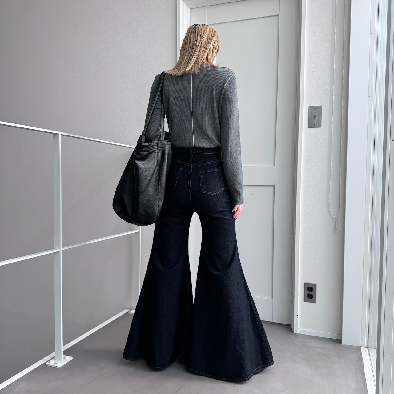waist design super flare denim PT/indigo