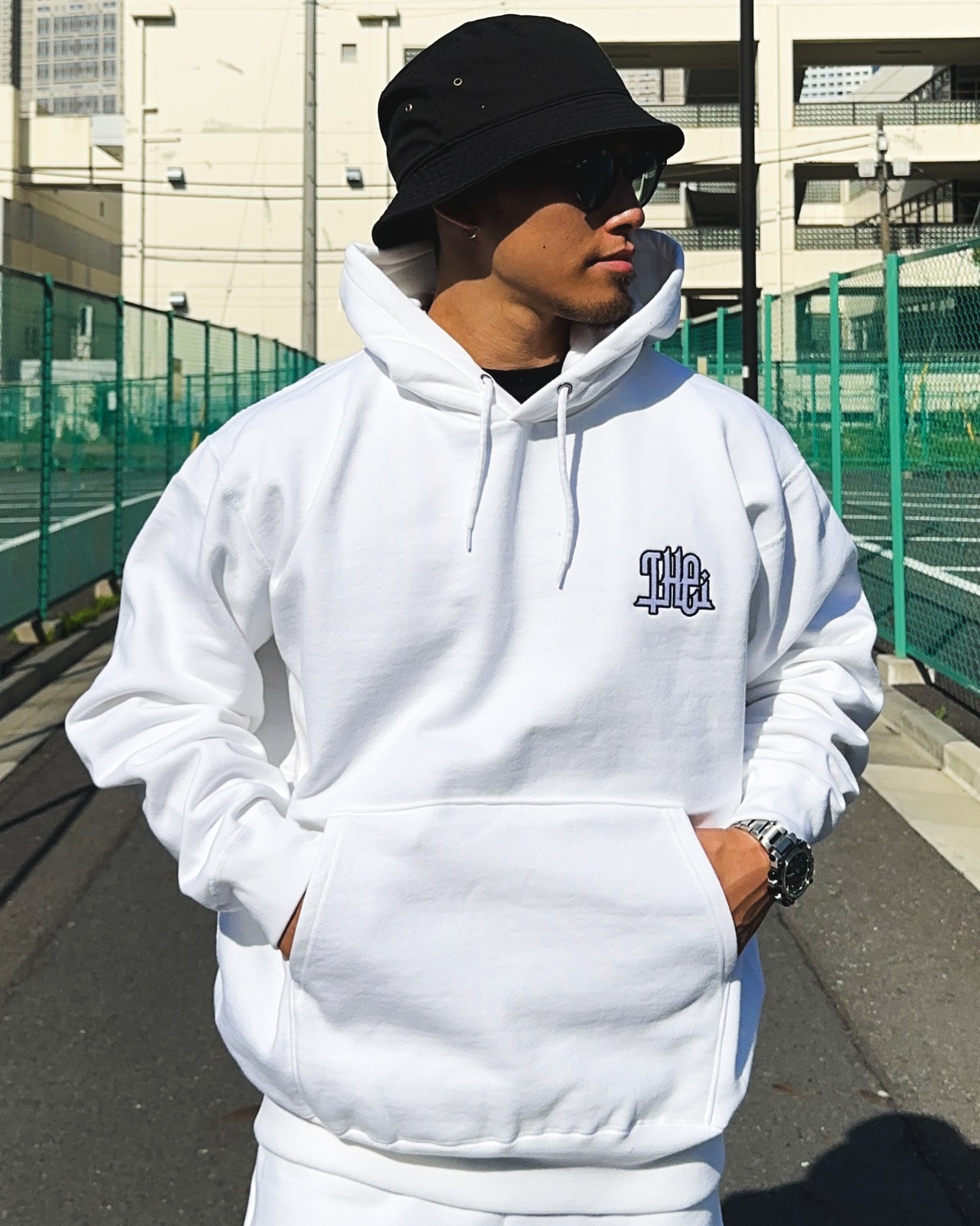 ARABIC-TYPE2 HEAVY WEIGHT SWEAT HOODIE - WHITE