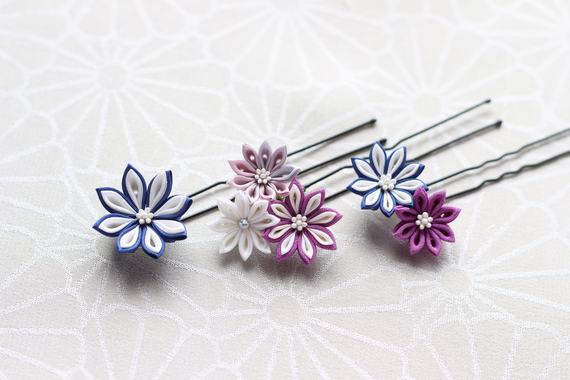 つまみ細工 簪とUピンのセット