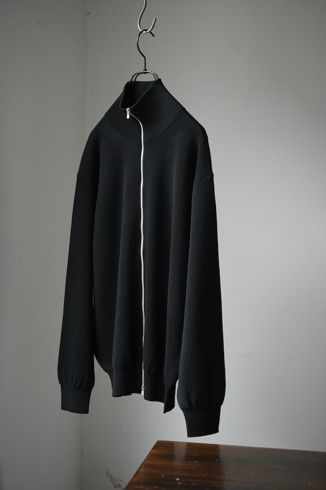 BATONER / HARD TWIST WOOL RIB DRIVERS KNIT (Black)