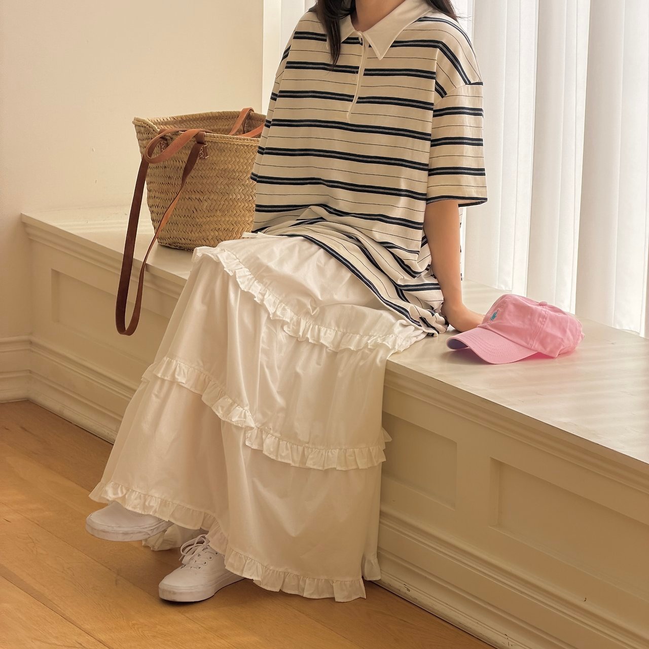 [ninibello] ADULT) Pokey Collar Tee / [니니벨로] ADULT)포키카라티