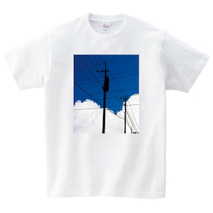 夏空 Tシャツ メンズ レディース 半袖 夏 入道雲 ゆったり おし ゃれ トップス 白 30代 40代 ペ アルック プレゼント 大きいサイ ズ 綿100% 160 S M L XL