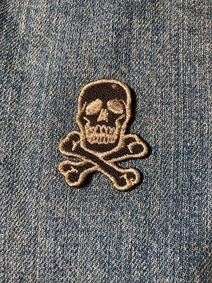 ガイコツ スカル ワッペン アイロンパッチ アップリケ FD0307