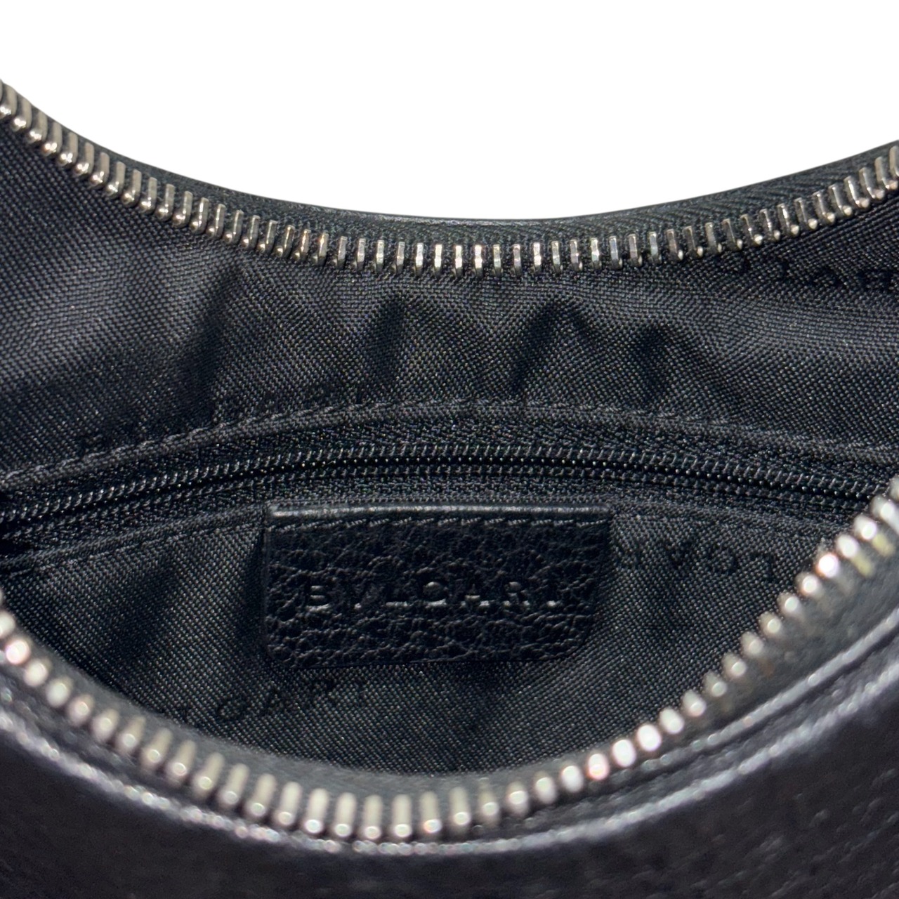 BVLGARI black leather half-moon bag