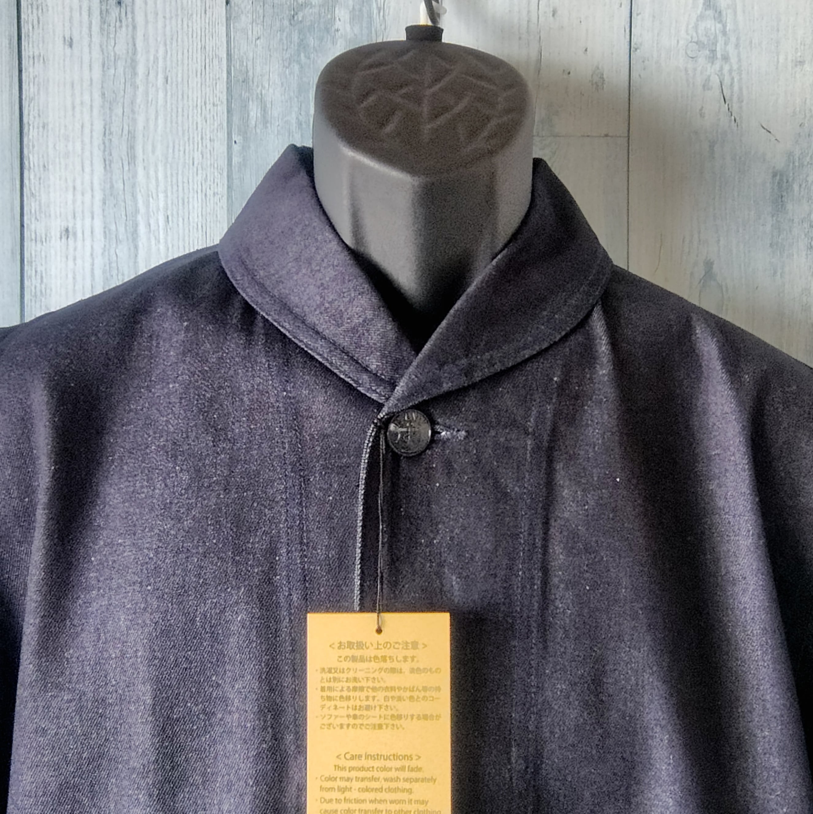 新品】USタイプ NAVY デニムワークジャケット ショールカラー