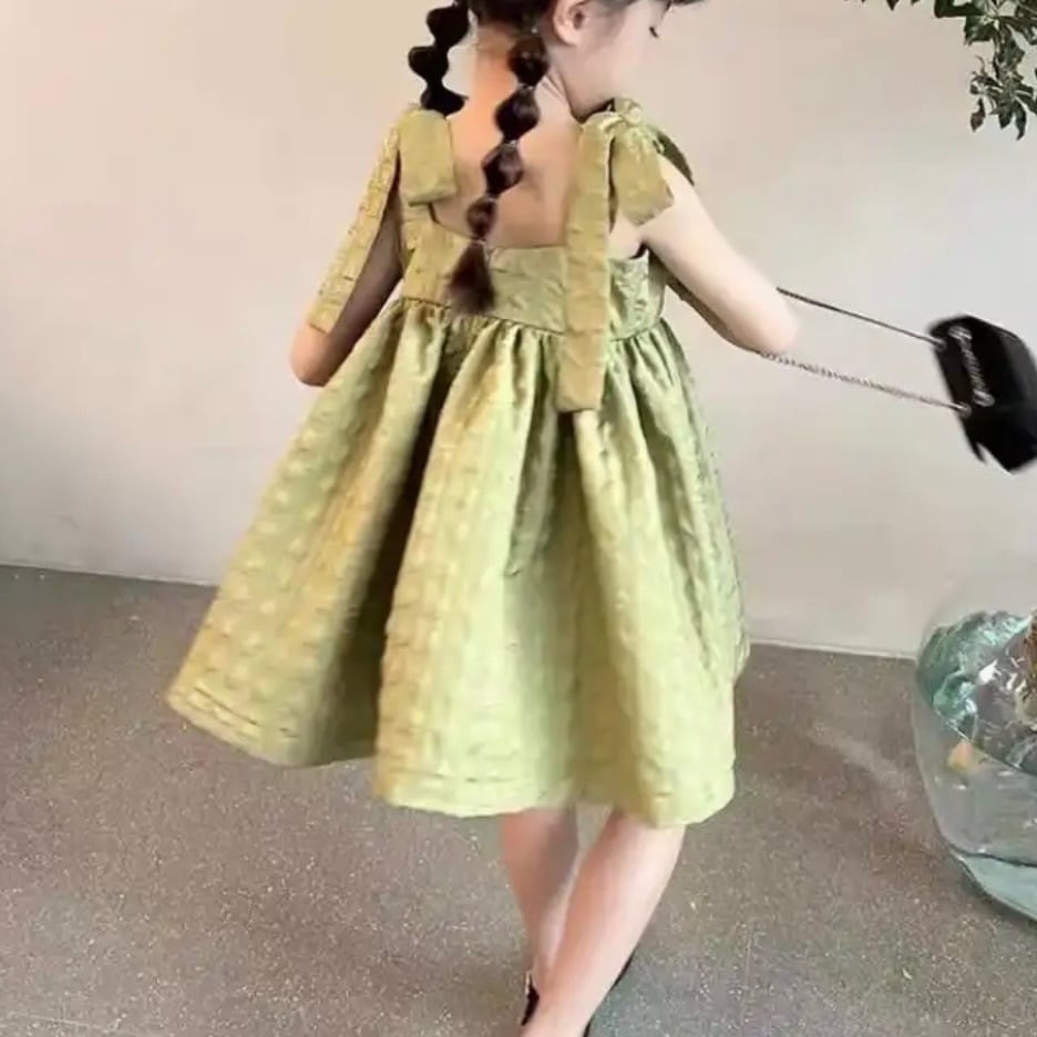 リボンショルダーワンピ