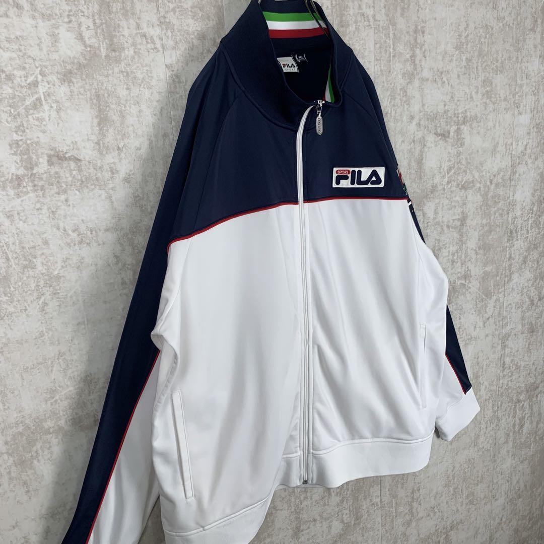 90s レトロ古着 FILA トラックジャケット ジャージ イタリア 白紺