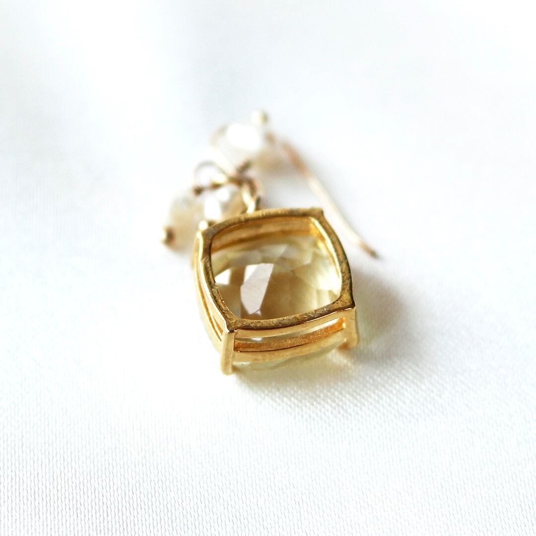 Dolciumi Piccoloピアス（レモンクォーツ）ピアス金具14KGF | INCANTO