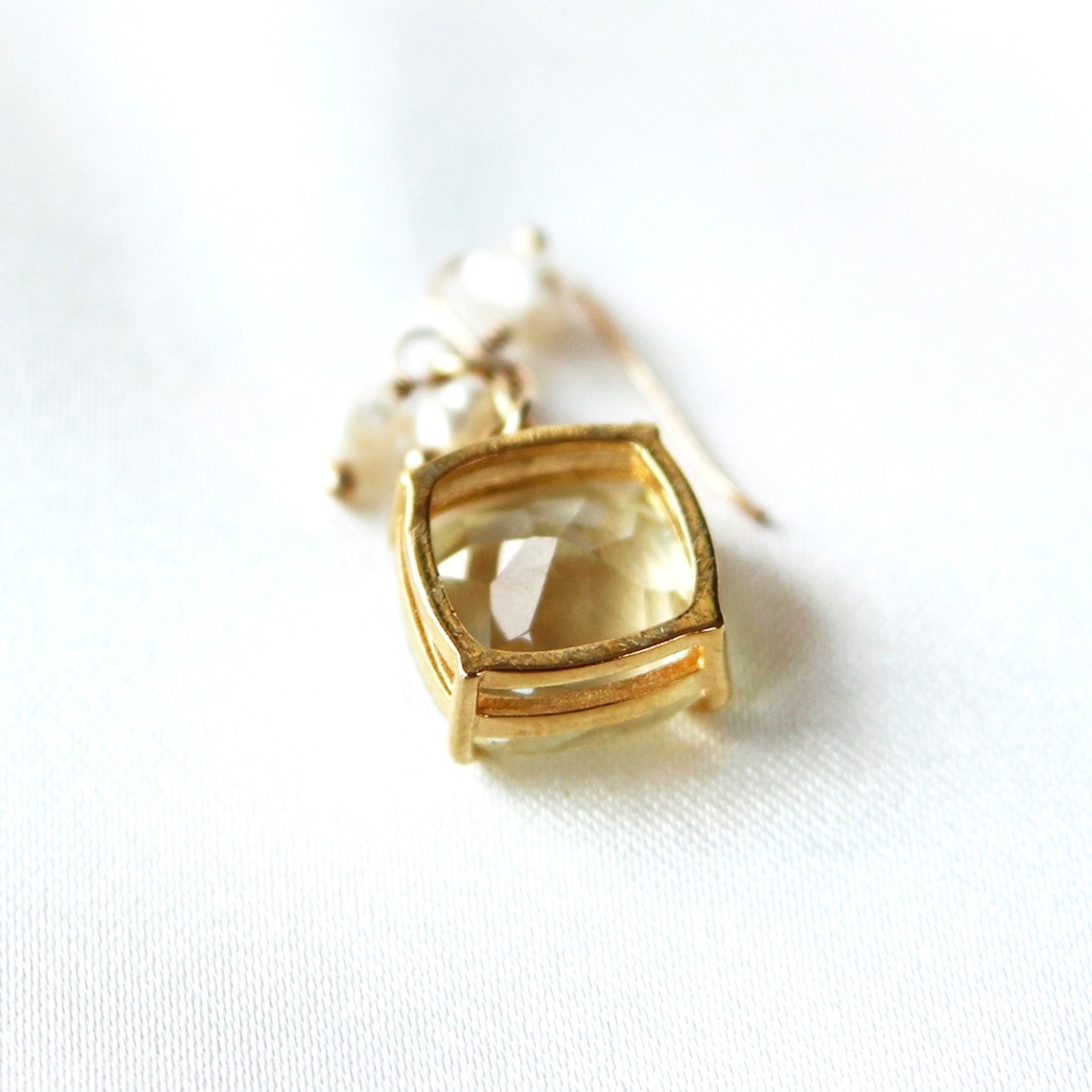 Dolciumi Piccoloピアス（レモンクォーツ）ピアス金具14KGF