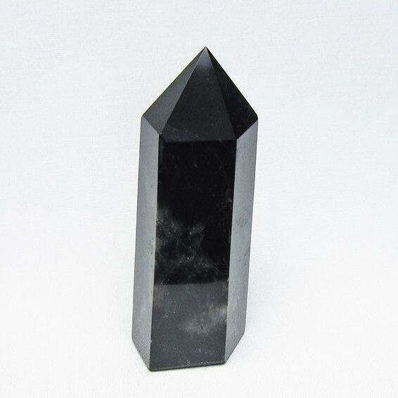 黒水晶 ポイント モリオン 六角柱 置物 一点物 152-4389