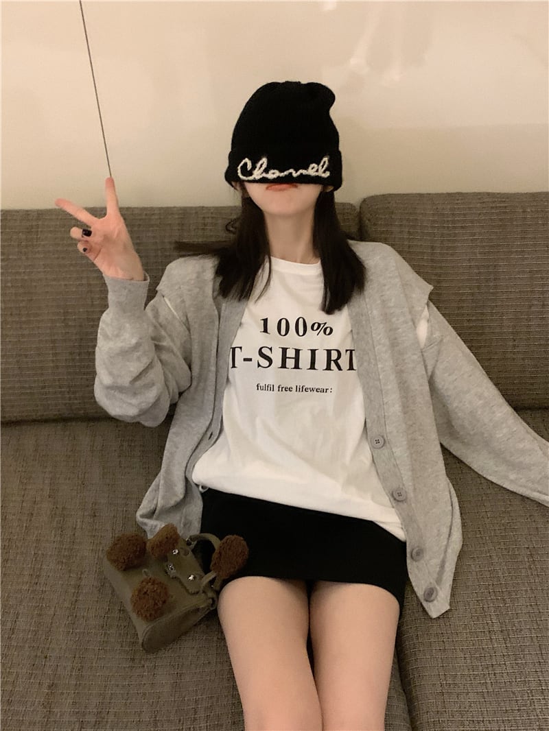 グレーニットカーディガンオータムルーズトップス コート ロング 秋物 モンロー85258331658