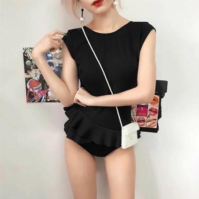 国内即納 即日配送 水着 レディース ブラック ワイン オープンバック フリモダン レトロ ワンピース ボディスーツ 人気 かわいい 可愛い ママ ジム 女性 10代 代 30代 40代 バンドゥ デザイン おしゃれ ミズギ みずぎ レディースビキニ スイムウェア バスト プチプラ