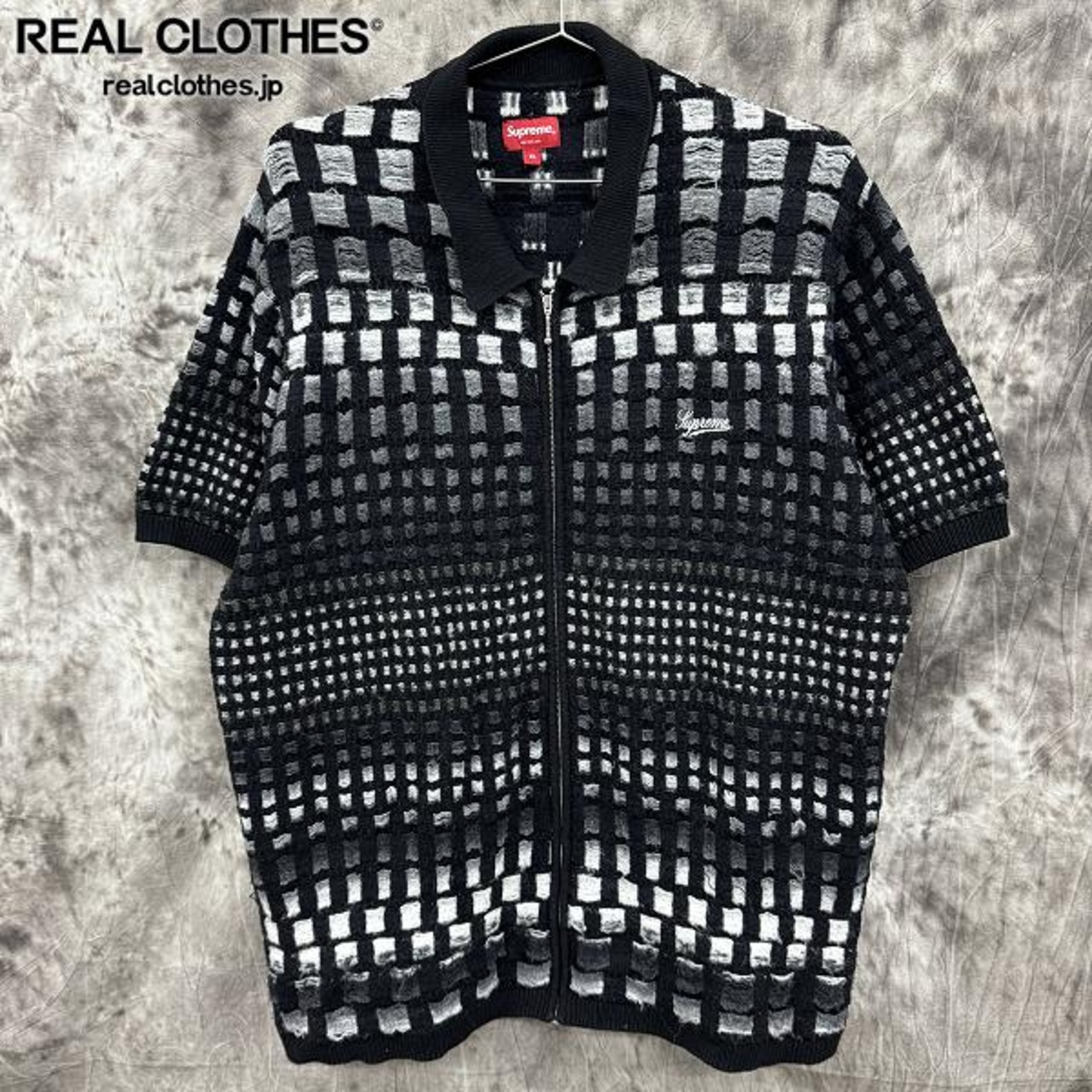 Supreme Gradient Grid Zip Up Polo（Supreme 23SS/gradient grid zip 