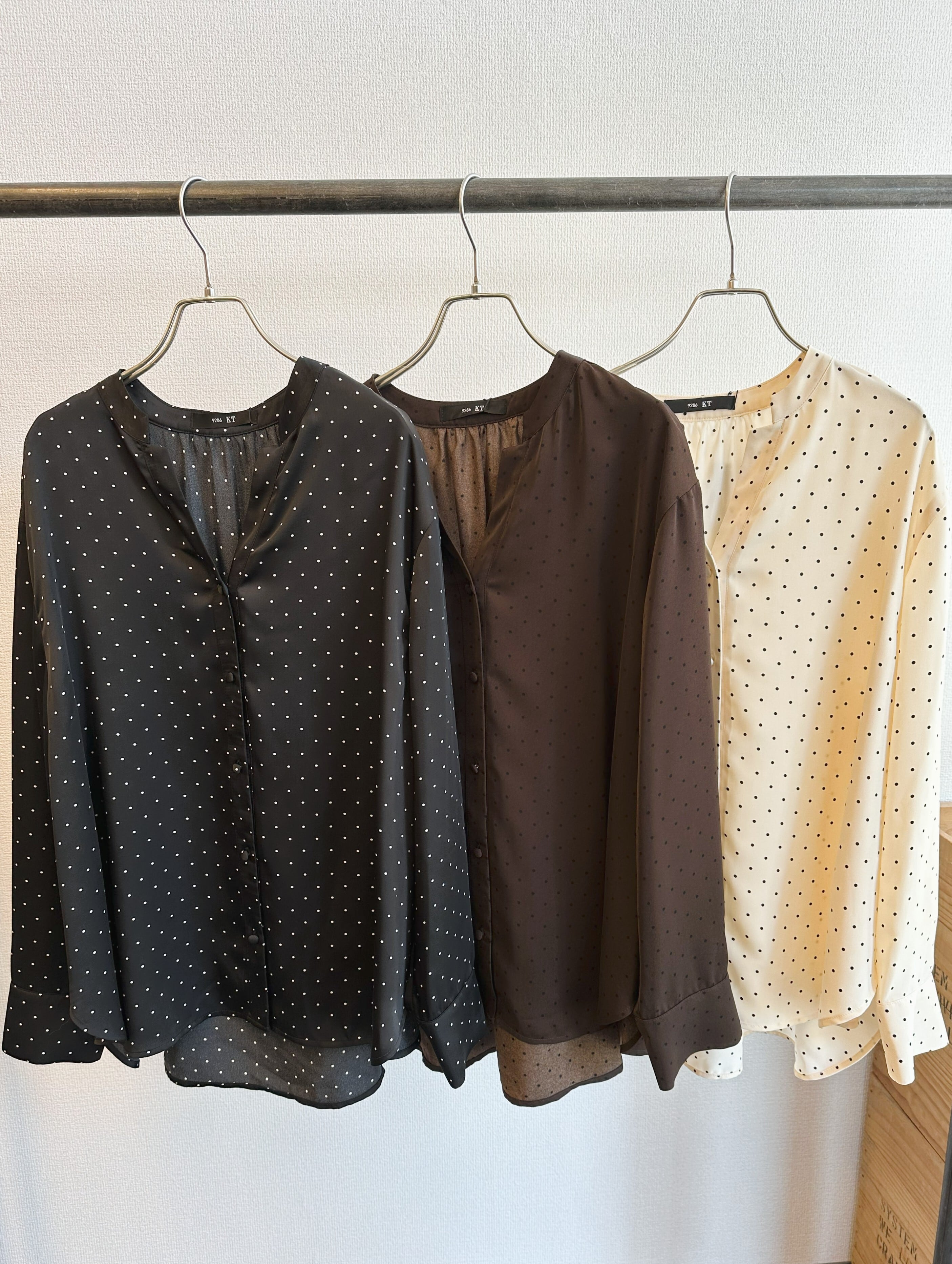 9286KT】ソフトデシンドットプリントシャツ（9113-55015） | 9286