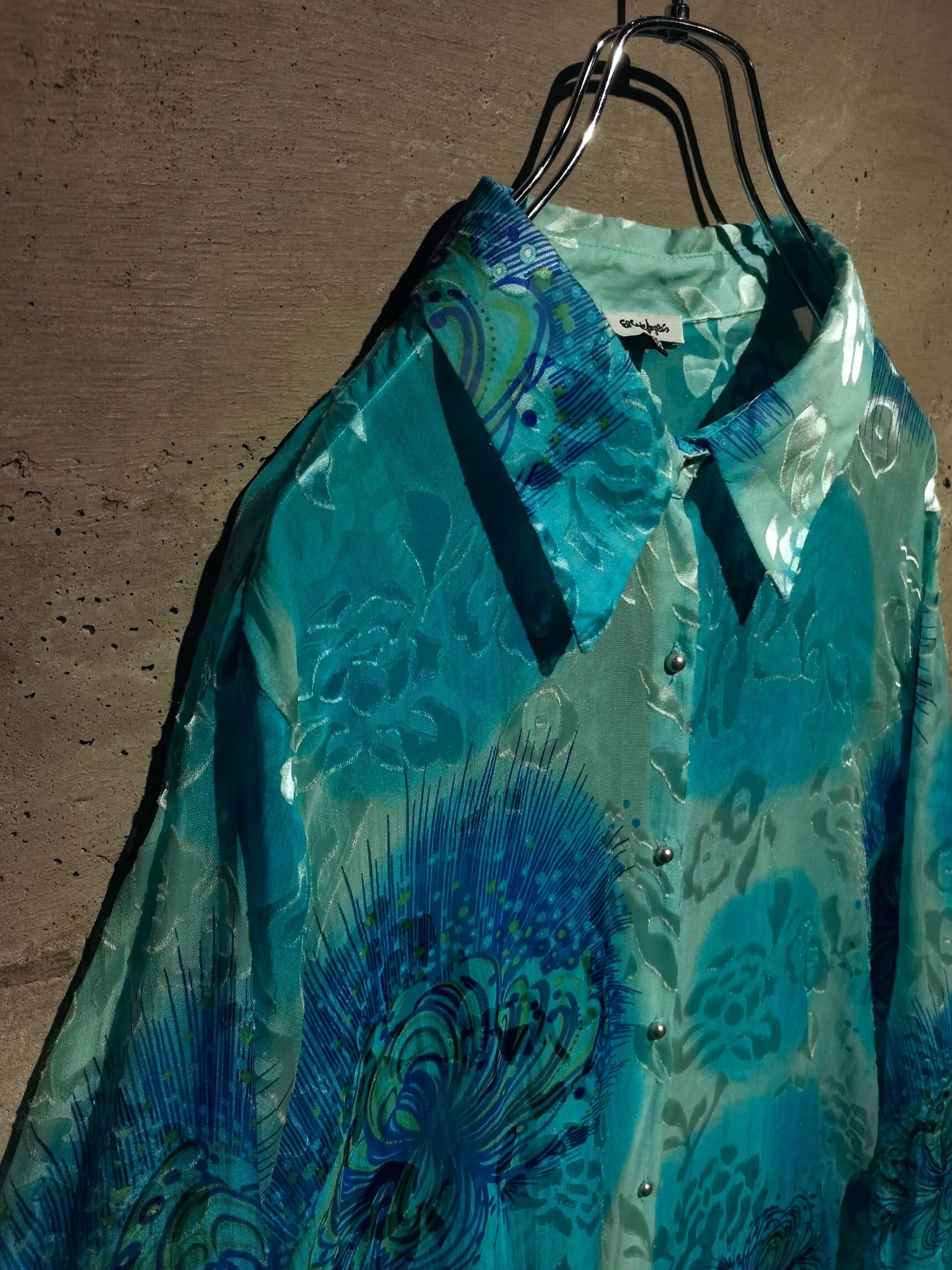 Caka】Flower Pattern Vintage Loose Sheer Shirts | Caka(カカ 