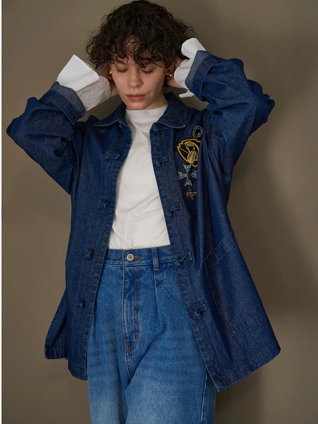 YENN 】DENIM CHINA SHIRTS JK | valance 福井｜レディース